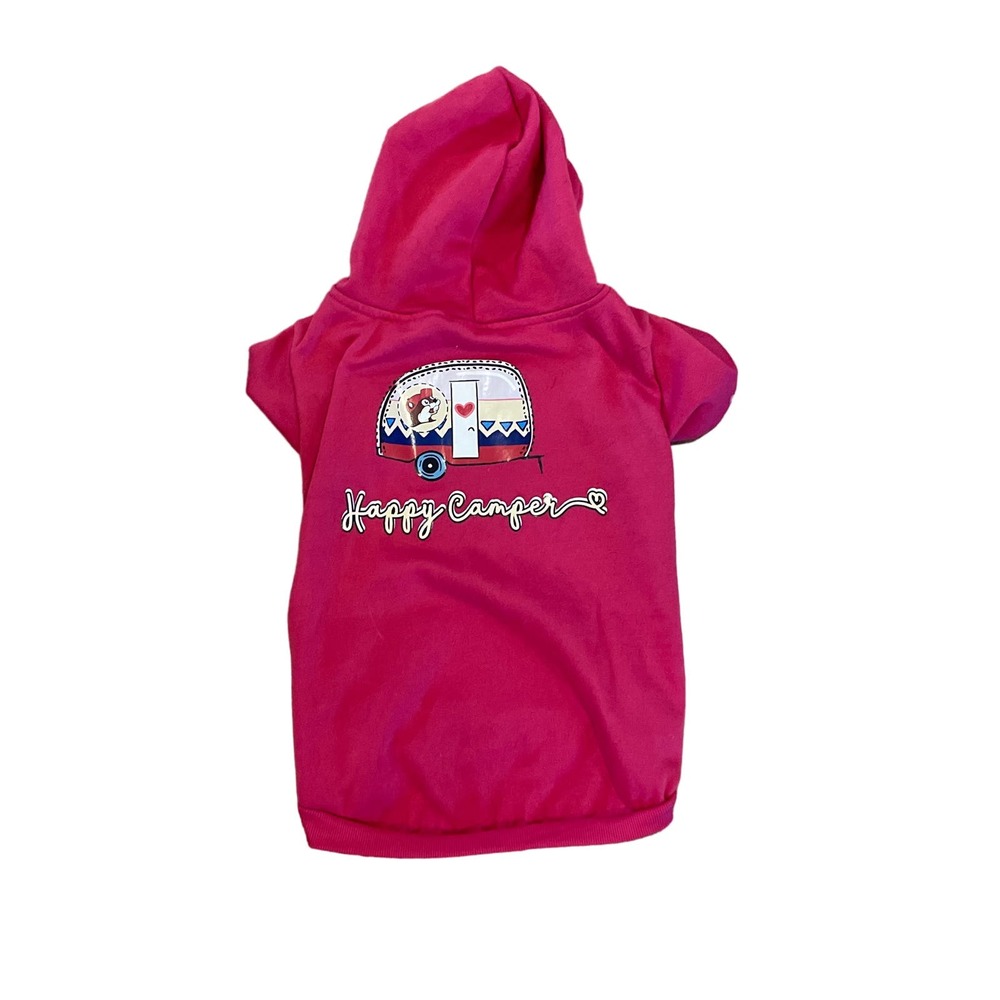 Buc-ee's Pink Happy Camper Dog Hoodie‎ sz XL